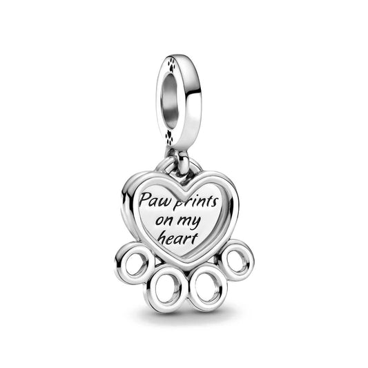 Paw Prints on My Heart Charm