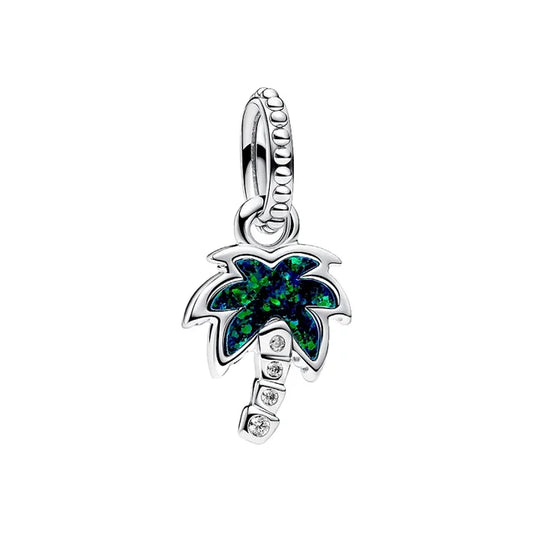 Green Diamond Coconut Tree Charm