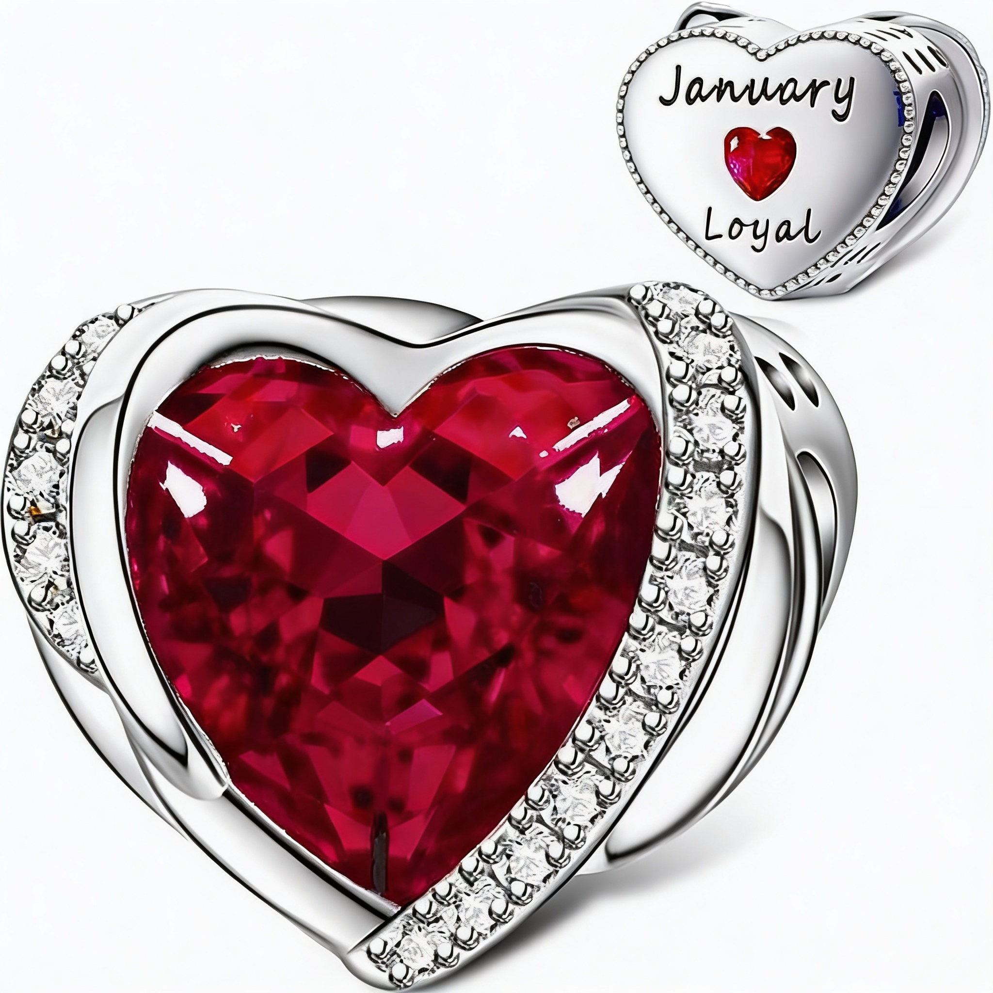Birthstone Heart Charm
