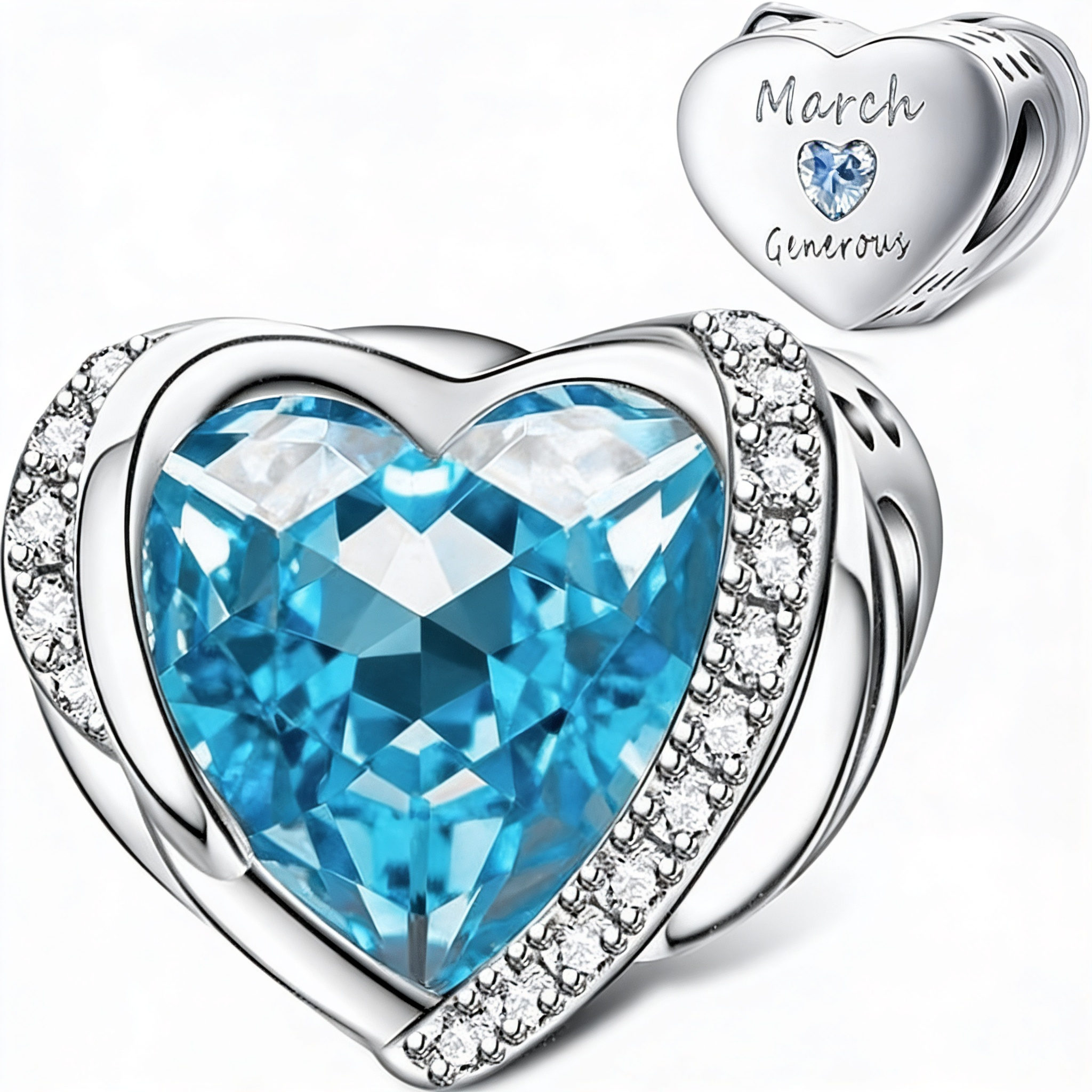 Birthstone Heart Charm