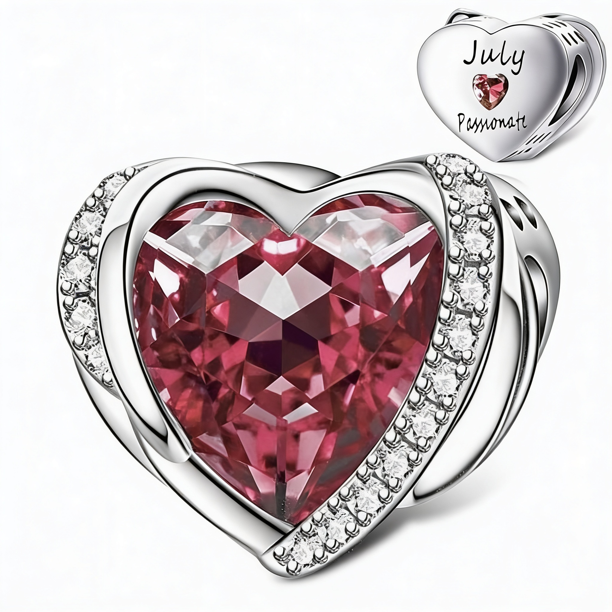Birthstone Heart Charm