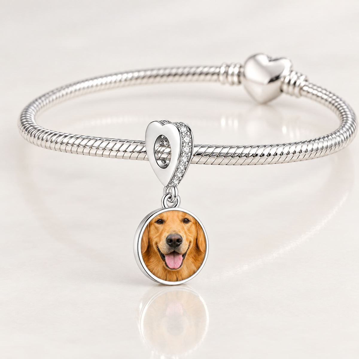 Personalized Custom Paw Photo Charm, close-up detail