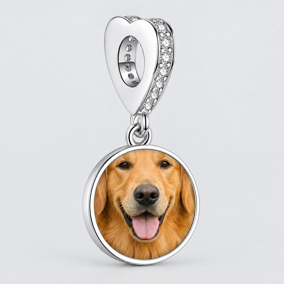 Personalized Custom Paw Photo Charm, front view