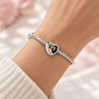 Personalized Custom Photo Charm, worn on a snake style charm bracelet
