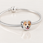 Personalized Custom Photo Dog Bone Charm, close-up detail