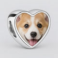 Personalized Custom Photo Dog Bone Charm, front view