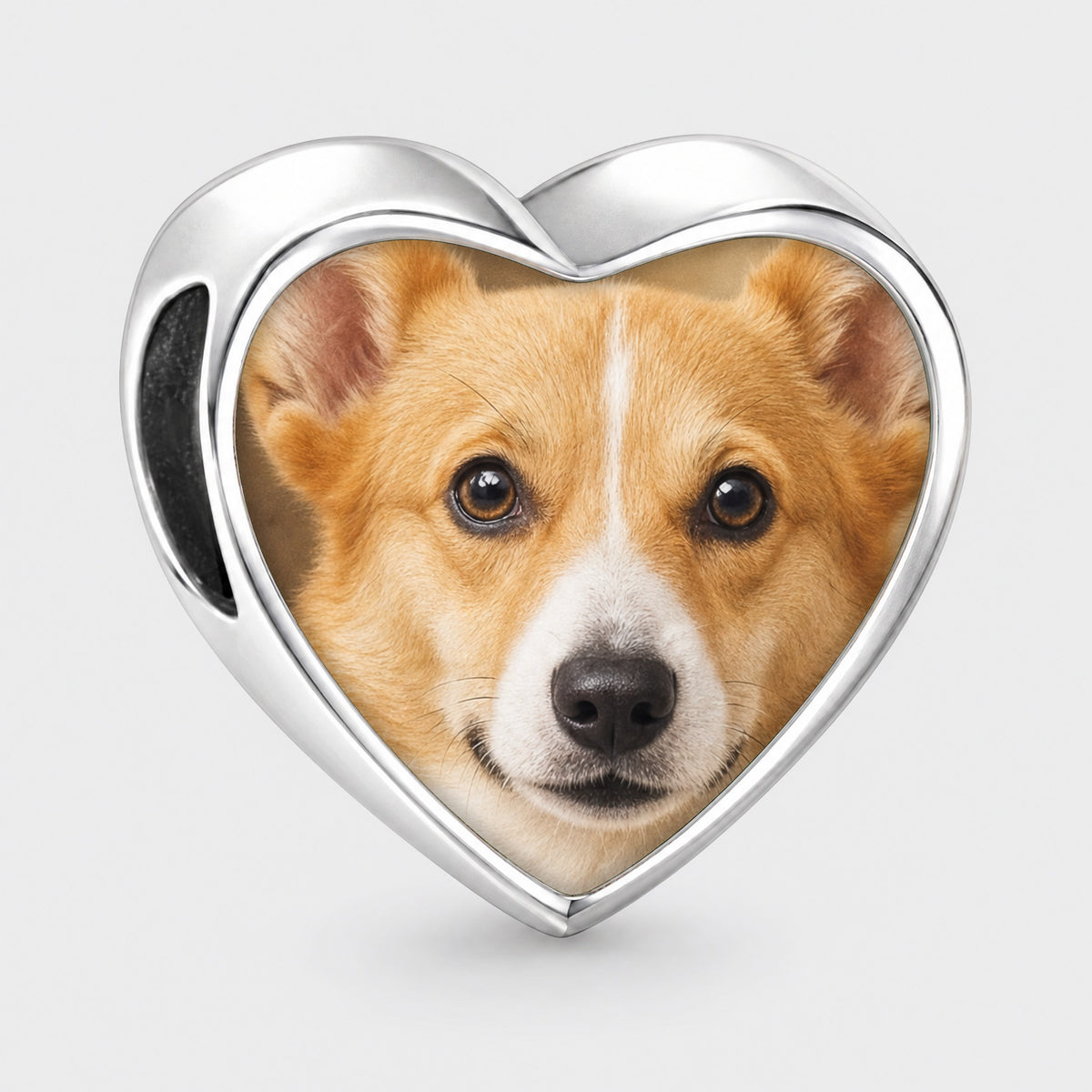 Personalized Custom Photo Dog Paw Charm, front view