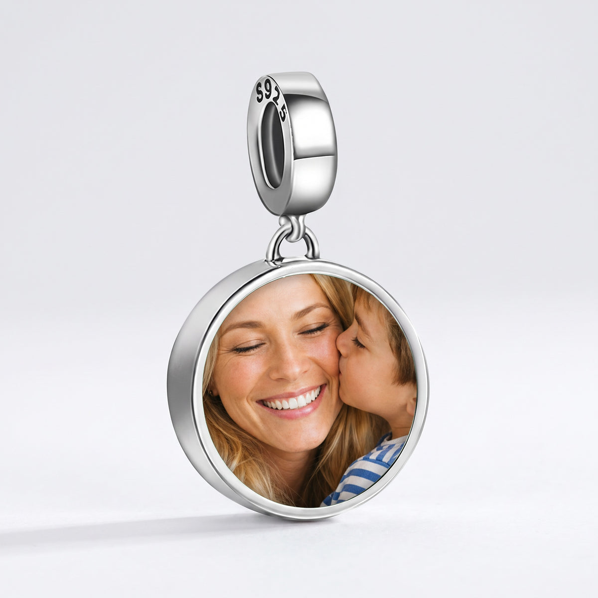 Personalized Custom Photo Forever Love Charm, front view