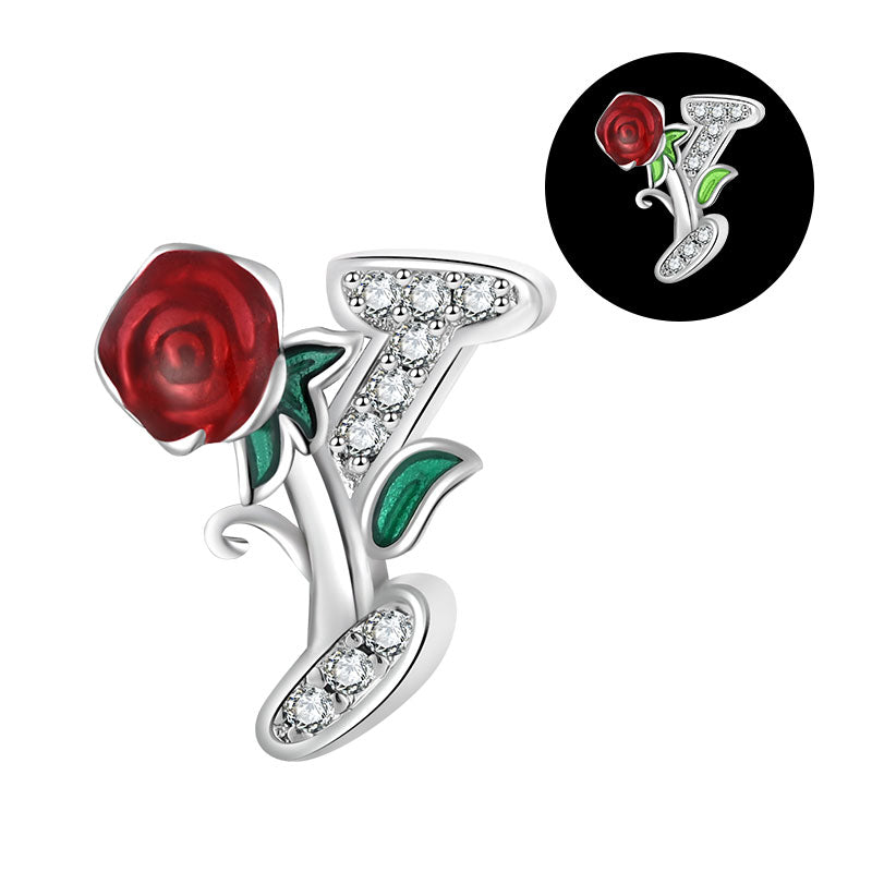 Luminous Rose Letter Y Charm
