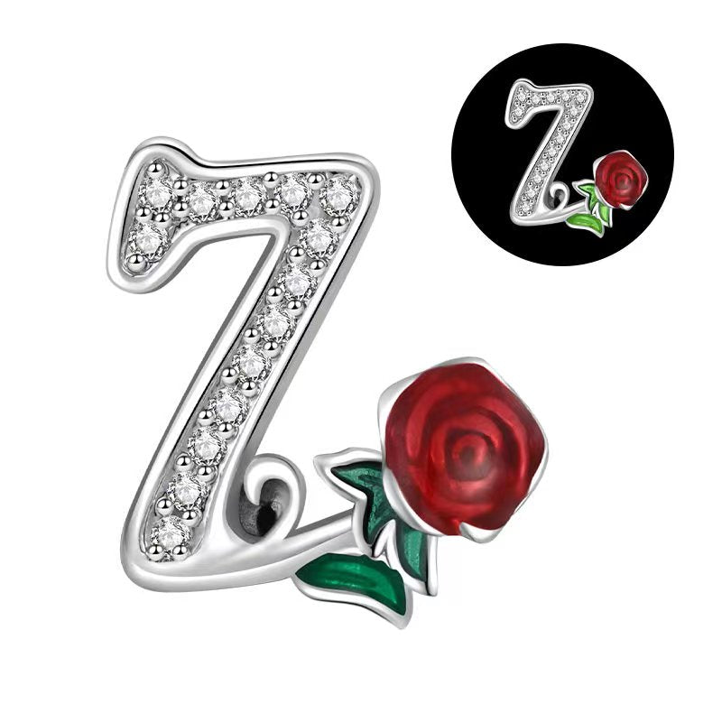 Luminous Rose Letter Z Charm